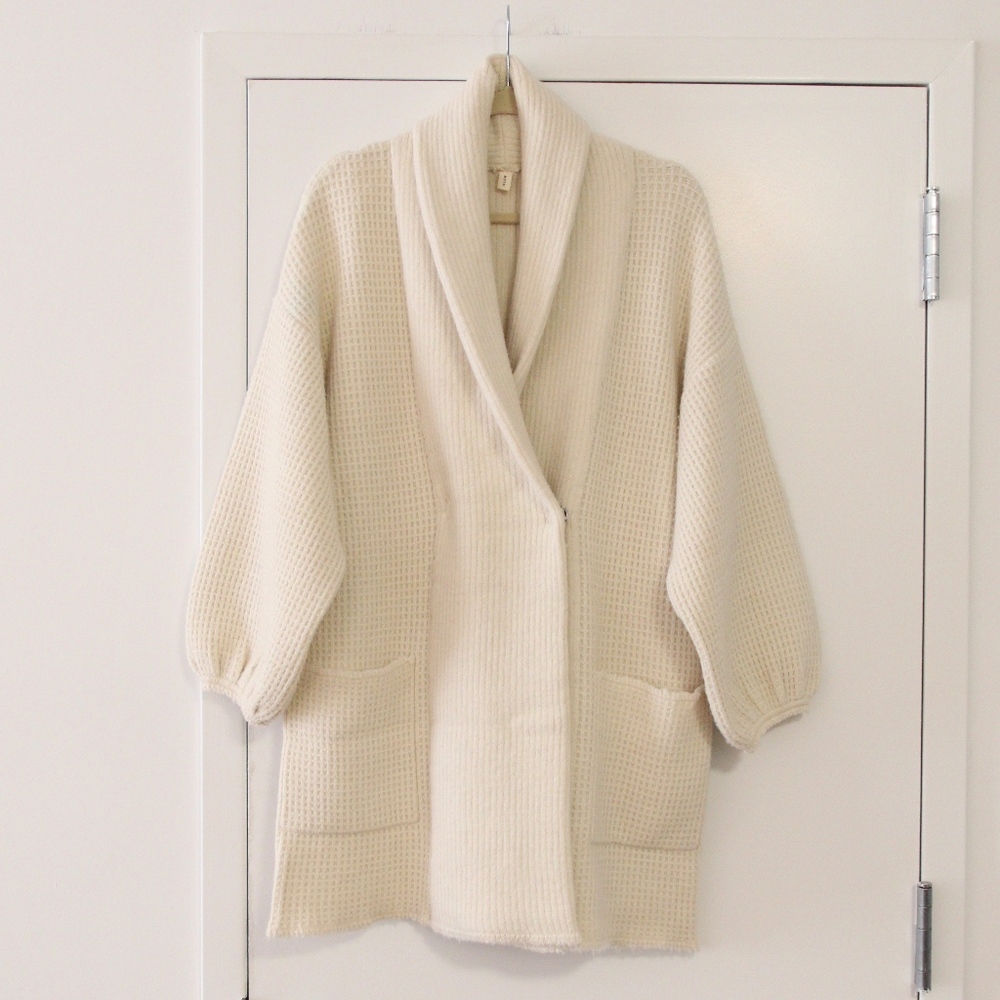 Anthropologie Moth waffle knit shawl sweater